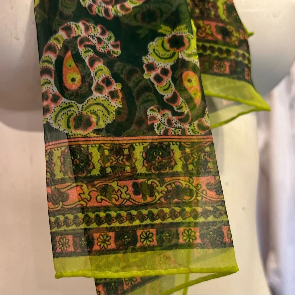 70s Sheer Paisley Scarf